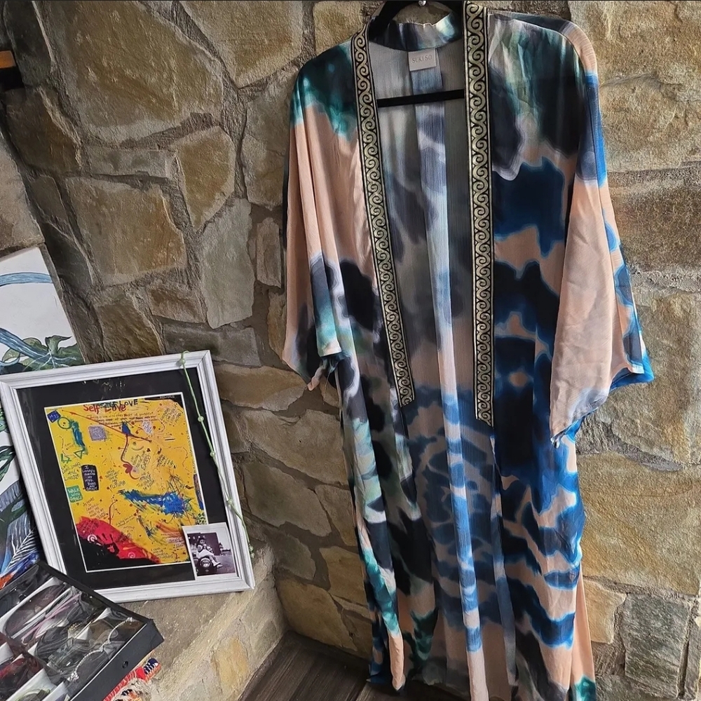 Suki‎ So Kimono Blue Peach